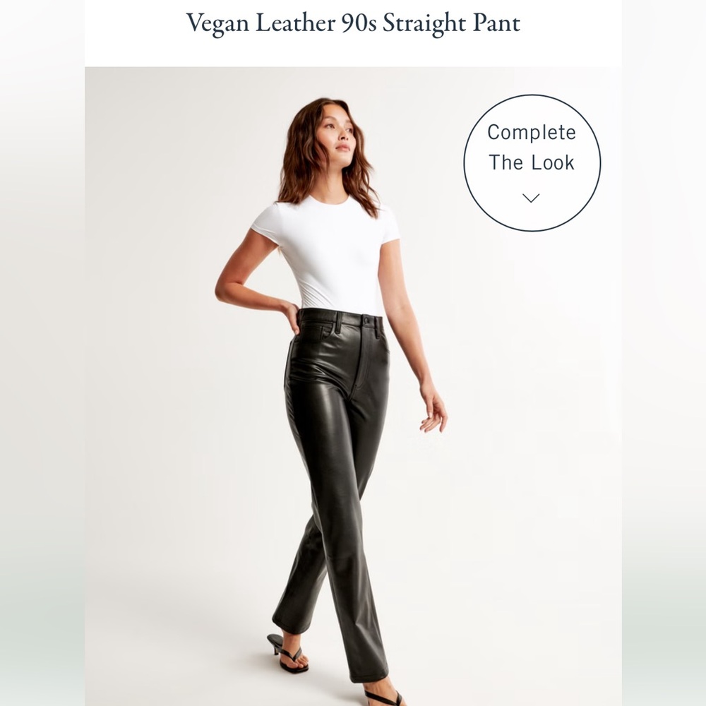 Abercrombie and Fitch Vegan Leather 90s Straight Pant